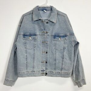 Melrose and Market Denim Jean Jacket Womens Size Small Light Blue Button Closure